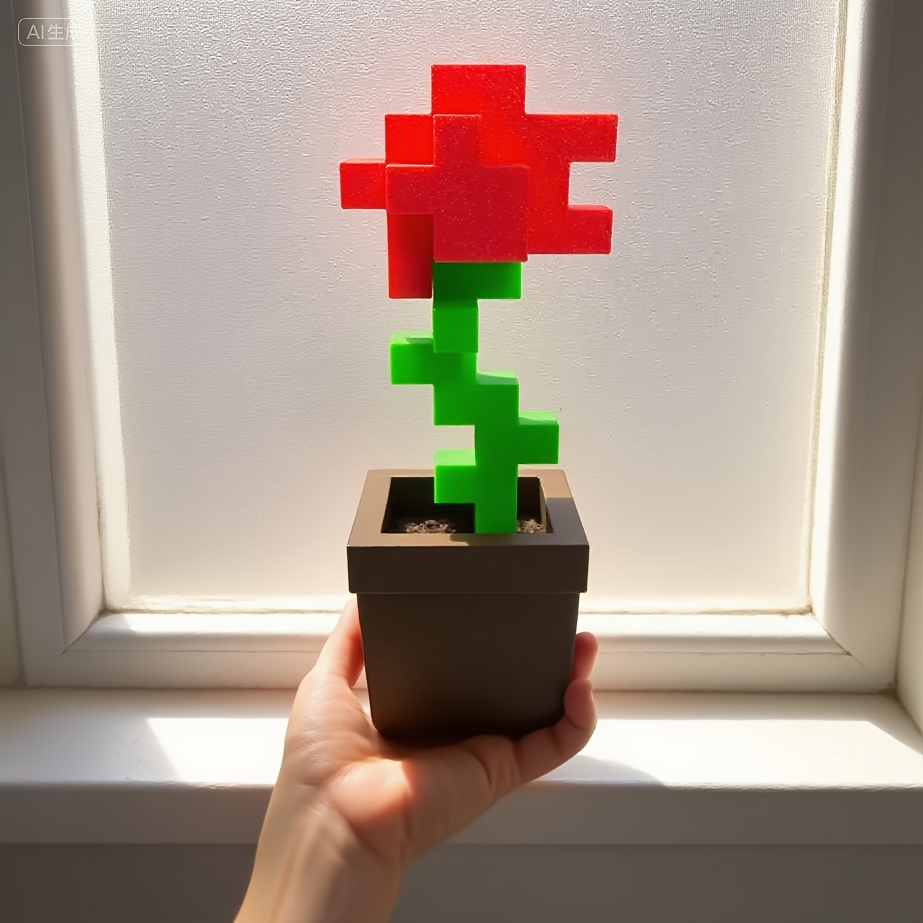 Office Furniture Rental - 1 Piece Pixel Rose Flower Ornament,